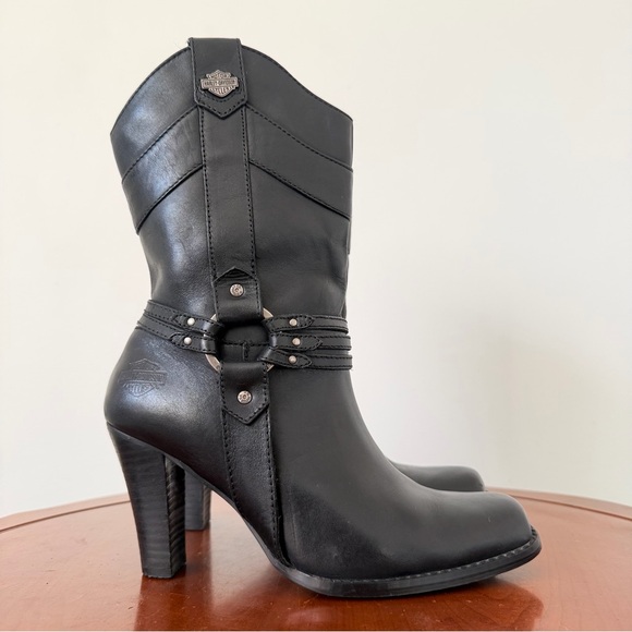 Harley-Davidson Shoes - Harley-Davidson Women's Simone High Heel Black Leather Boot | US 8.5